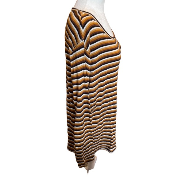 Terra & Sky brown tan and black striped top 3X - Picture 2 of 5